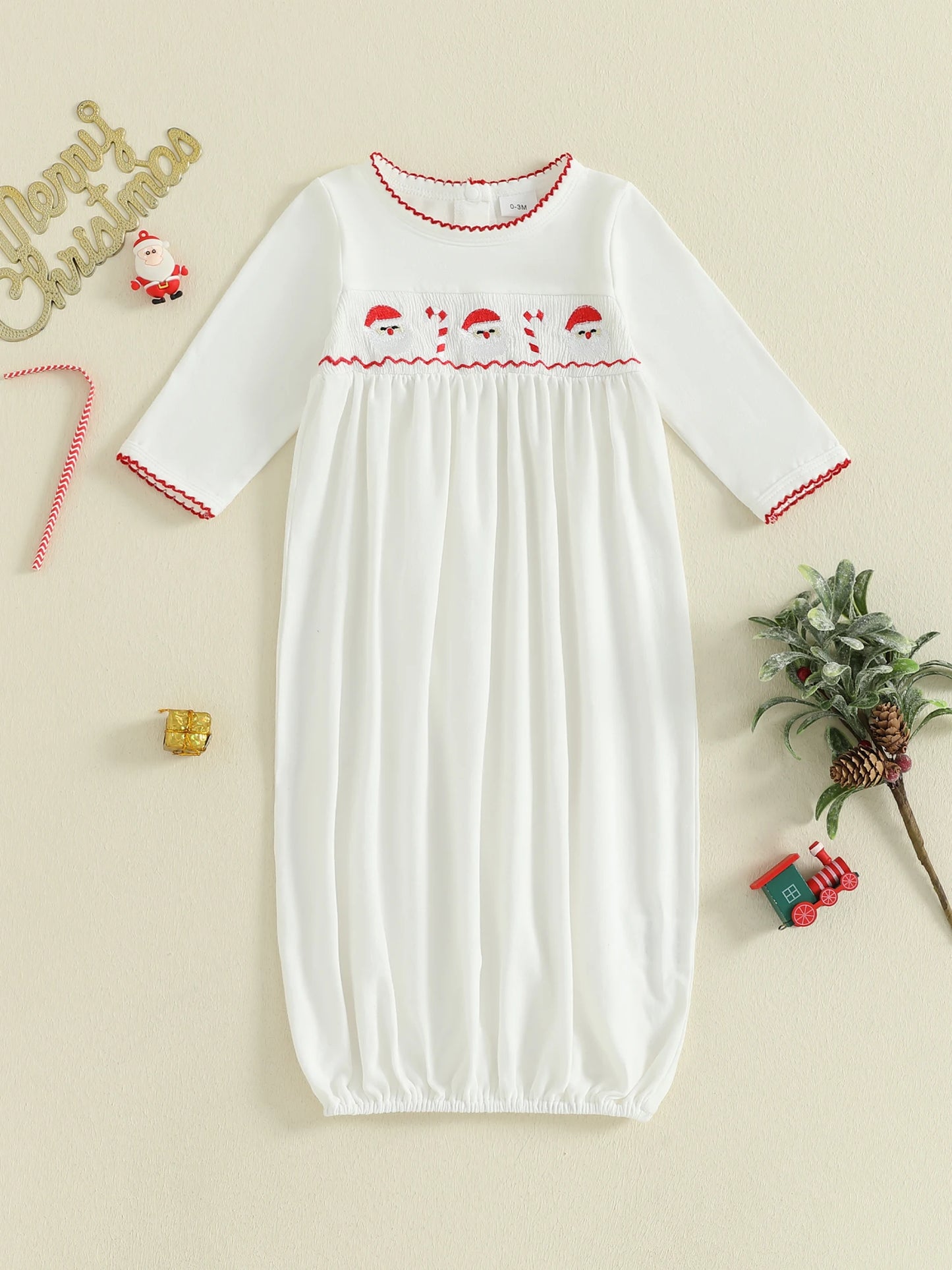 Infant Sleep Sack for Boys Girls Winter Holiday Long Sleeve Wearable Nightgown Newborn Pajama Gown for Christmas