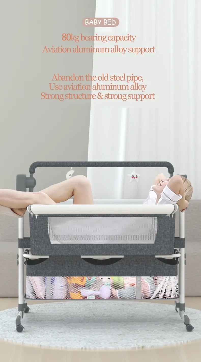 Electric Baby Rocking Bed Bluetooth Remote Control Baby Crib Multifunctional Baby Cot for Newborns Timed movement - Portable for Baby