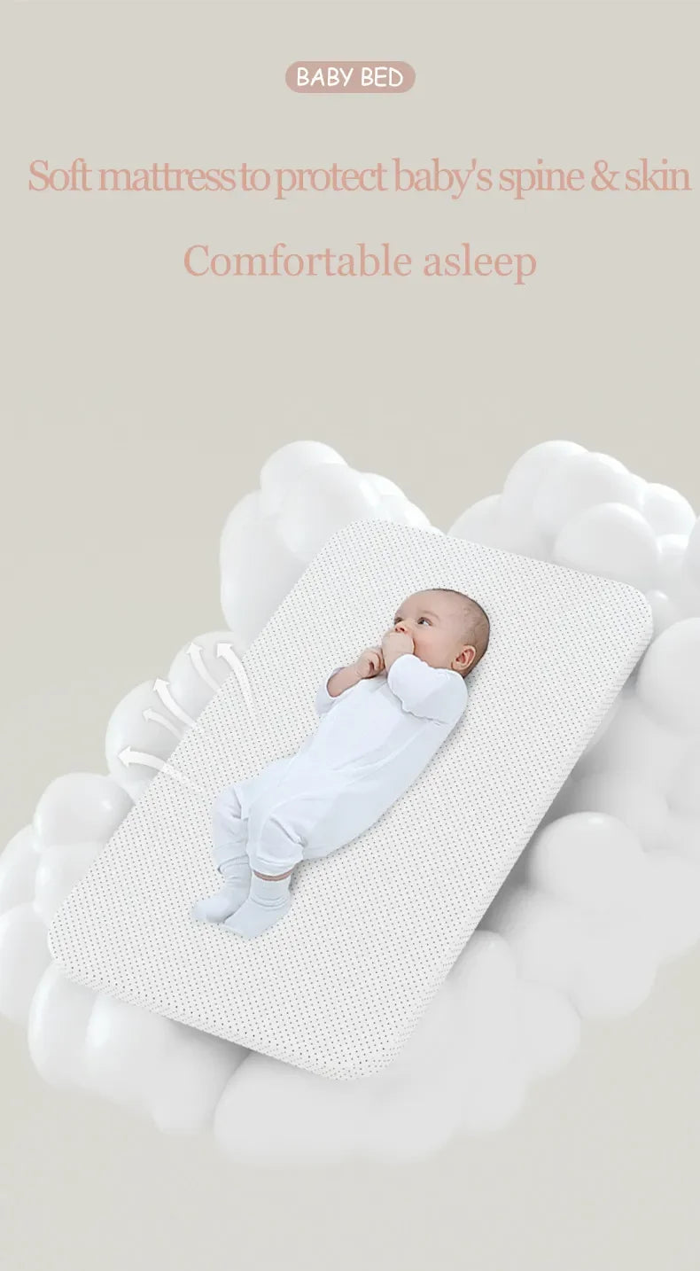 Electric Baby Rocking Bed Bluetooth Remote Control Baby Crib Multifunctional Baby Cot for Newborns Timed movement - Portable for Baby